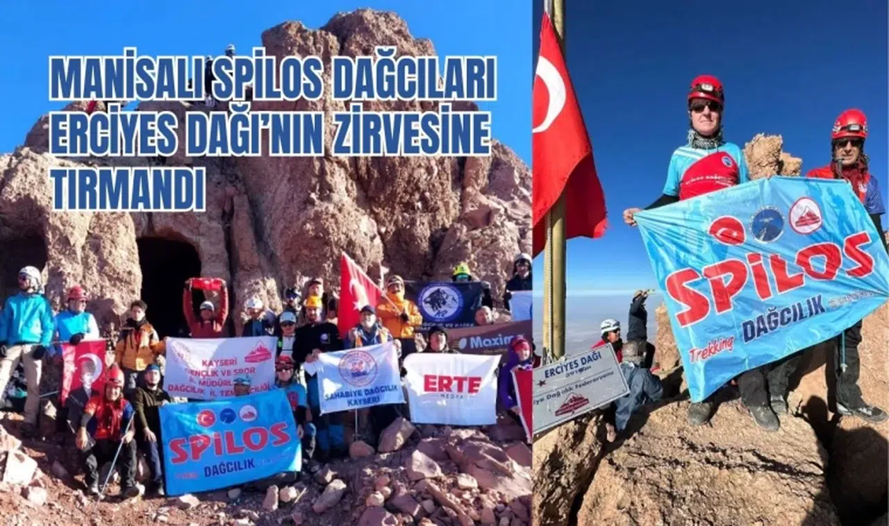 Manisalı Spilos Dağcıları Erciyes Dağı’nın Zirvesine Tırmandı 