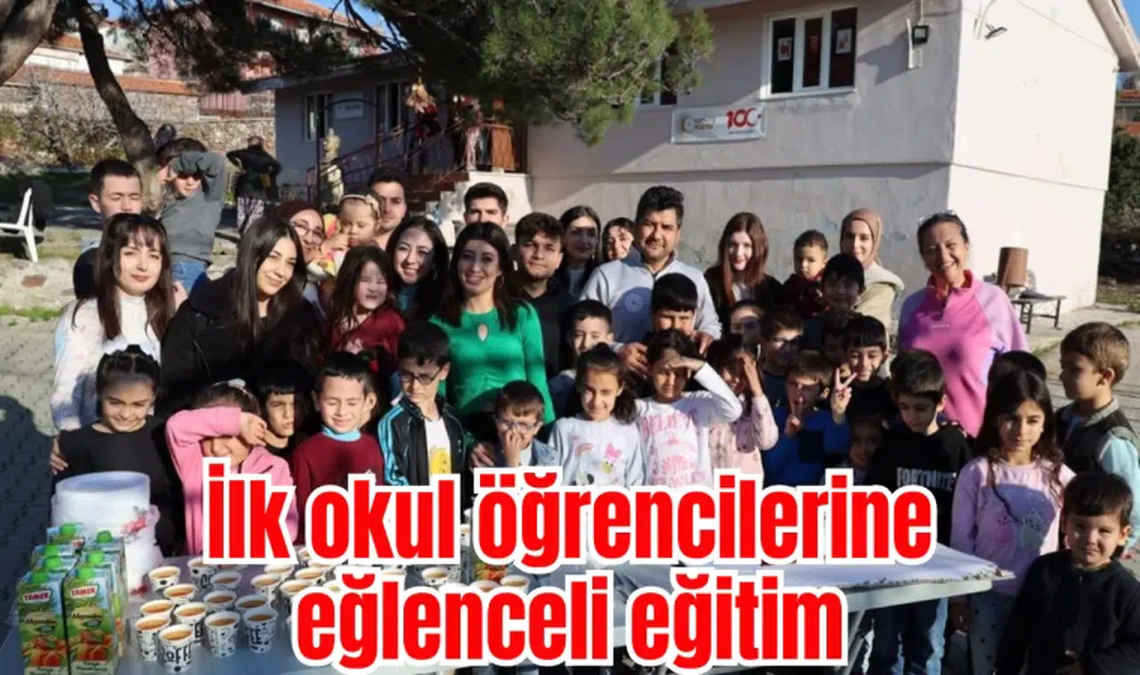 Biz size siz geleceğe projesi ile köy okulundaki öğrencileri mutlu ettiler 
