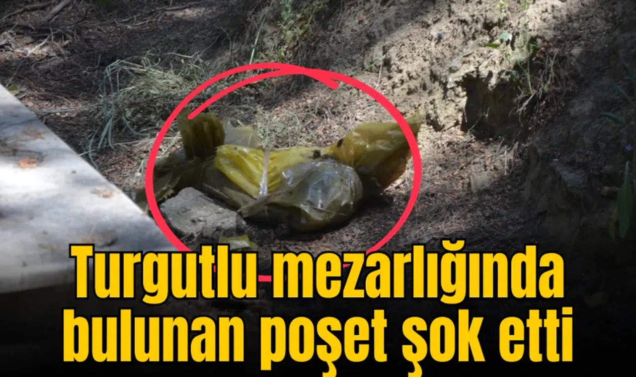 Turgutlu mezarlığında bulunan poşet şok etti