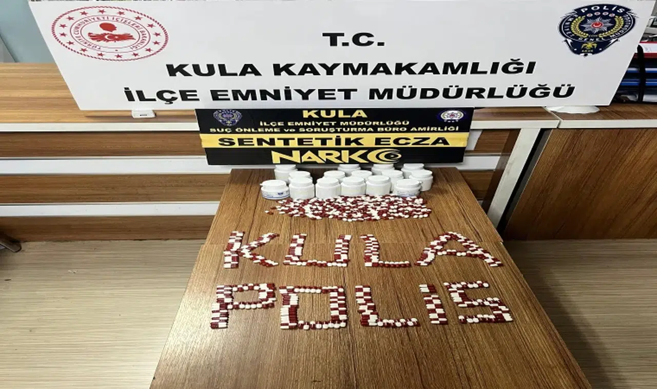 Kula'da 804 adet sentetik ecza hapı ele geçirildi