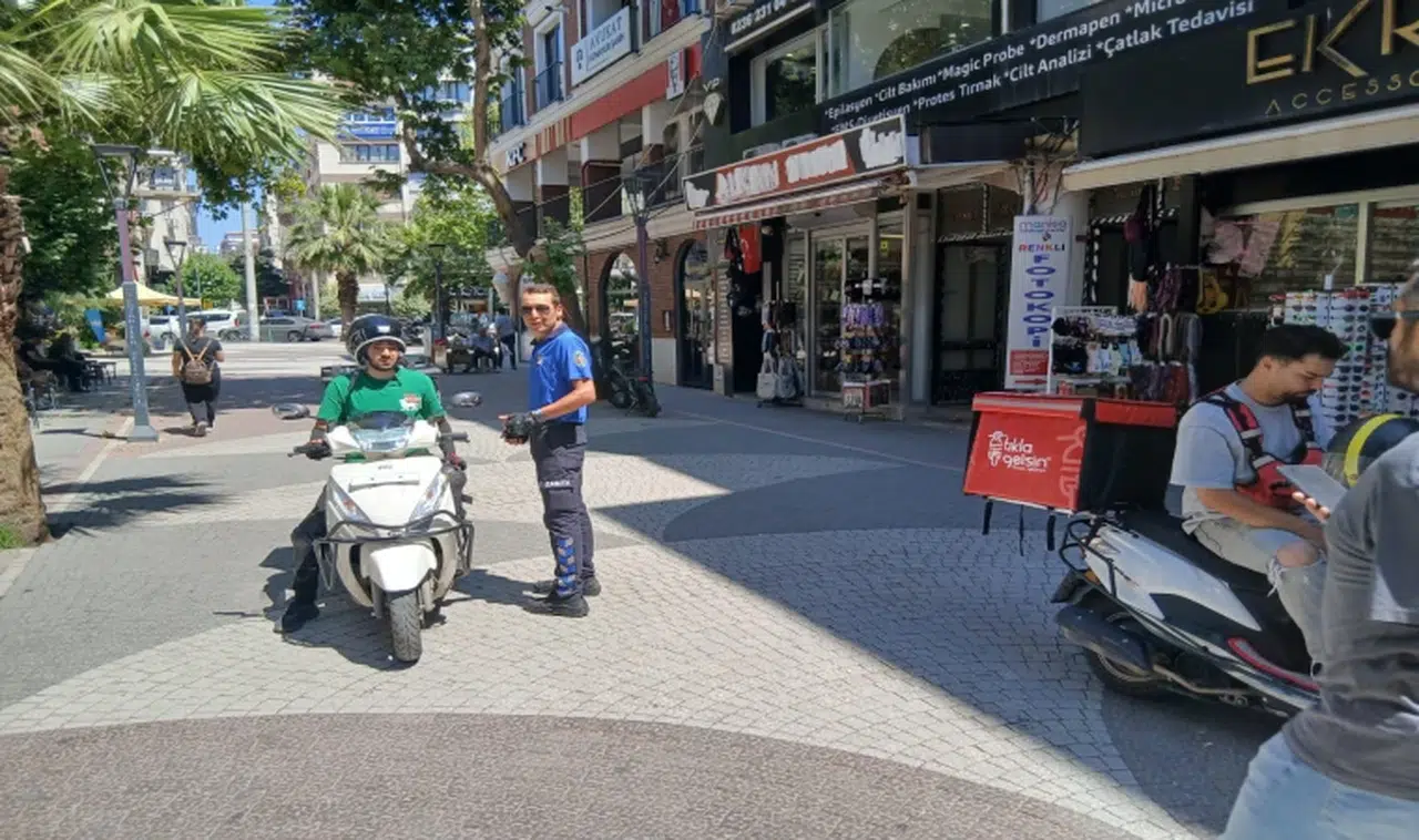 Yaya yollarını ihlal eden motosiklet sürücülerine ceza