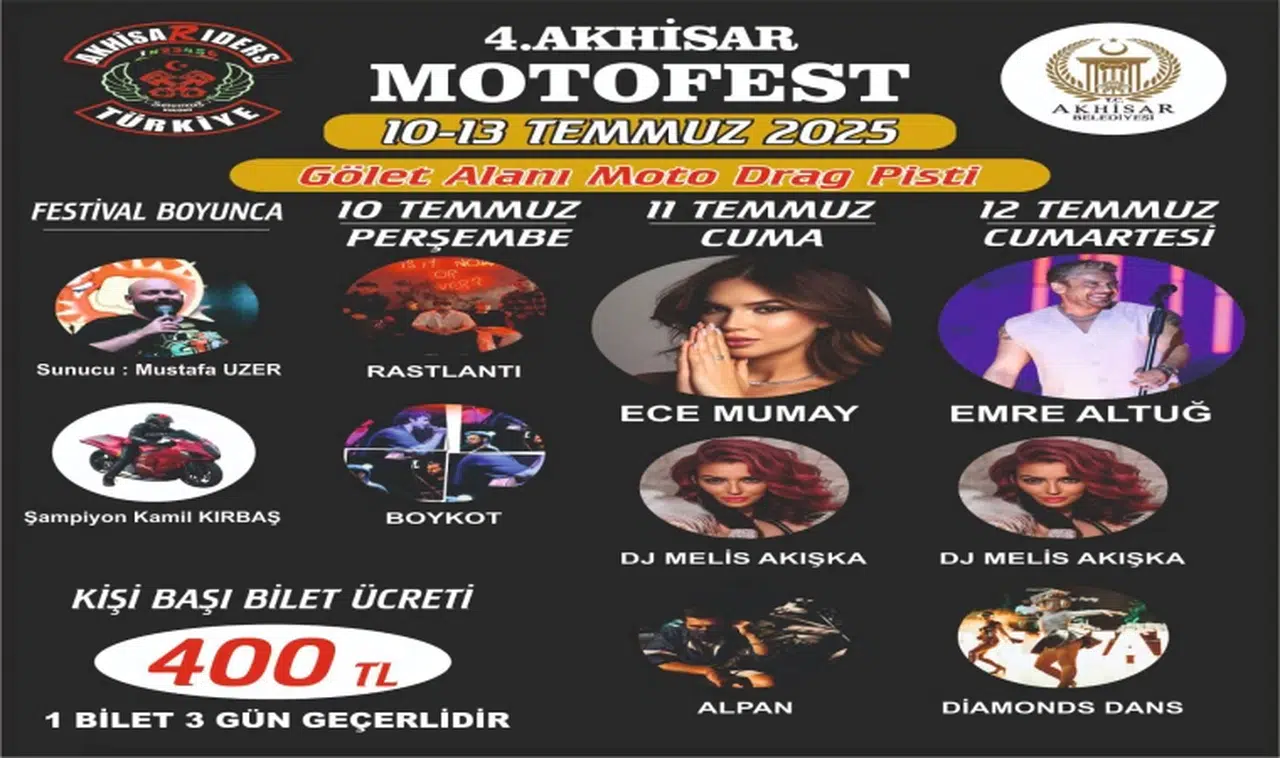 Akhisar’da Motosiklet ve Müzik Rüzgarı: 4. MOTOFEST Başlıyor