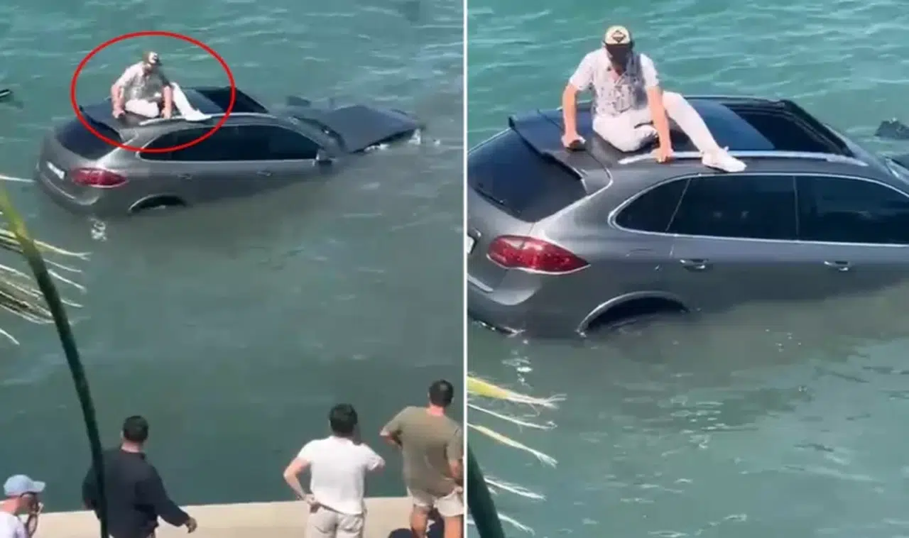 Lüks cipin üzerinde dakikalarca kurtarılmayı bekledi