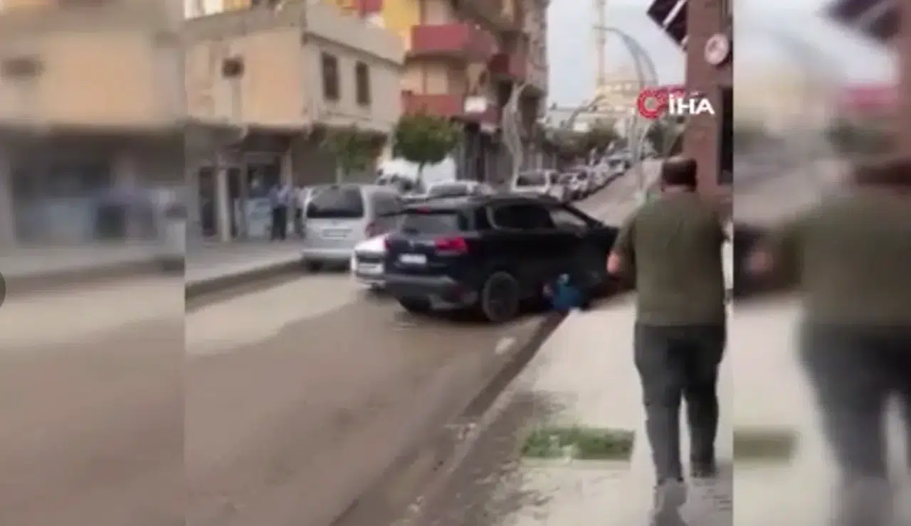 Tartıştığı kişiyi acımadan ezdi geçti