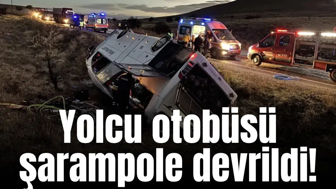 Yolcu otobüsü şarampole devrildi!