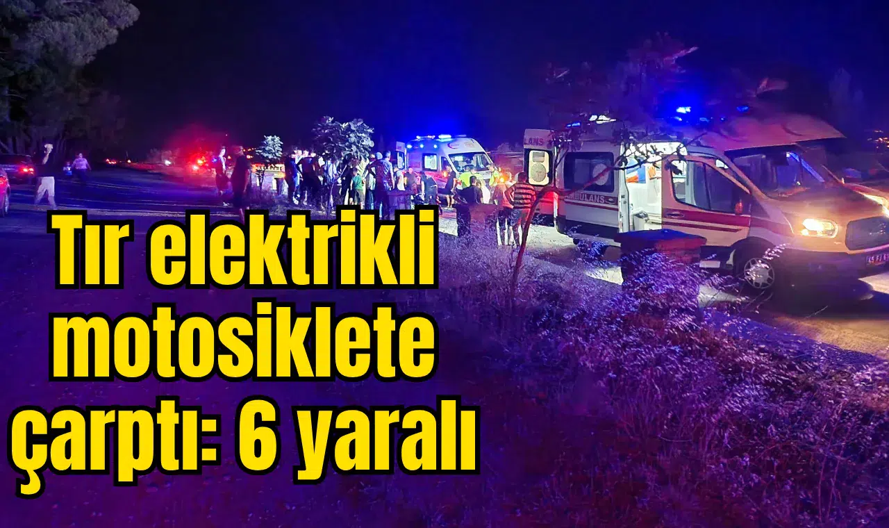 Tır elektrikli motosiklete çarptı: 6 yaralı