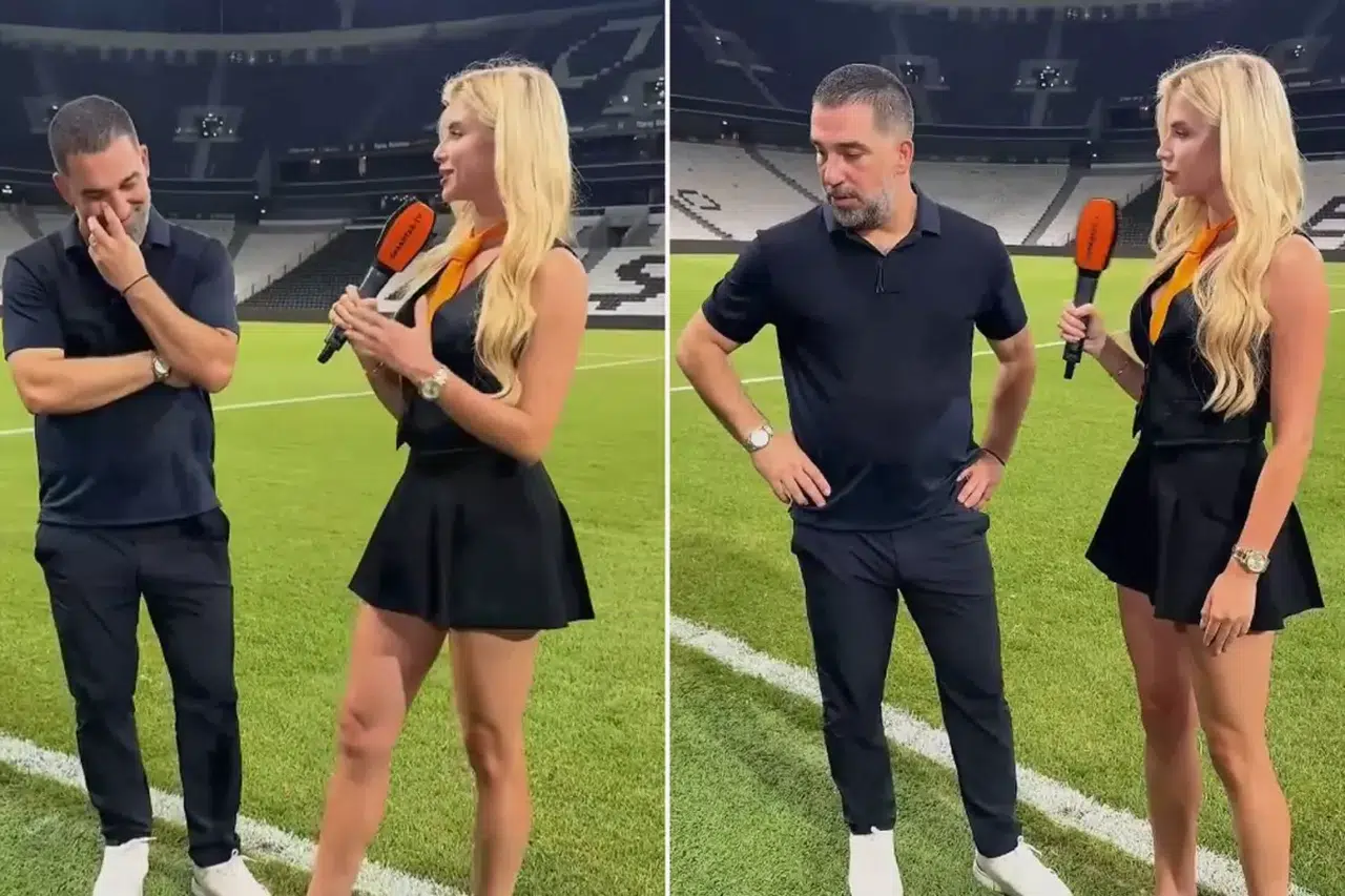 Arda Turan'ın Ukraynalı muhabirle göz teması kurmama çabası