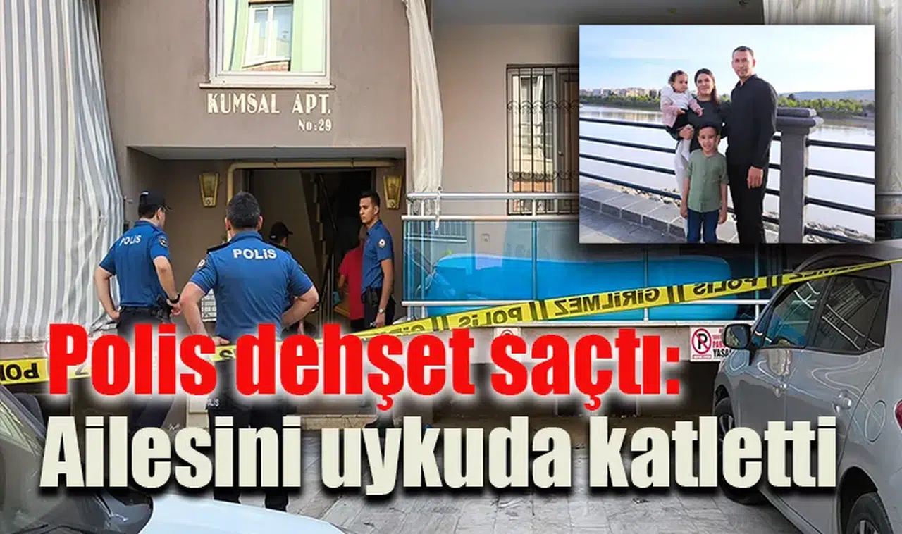 Polis dehşet saçtı: Uyuyan eşini ve 2 çocuğunu öldürdükten sonra intihar etti