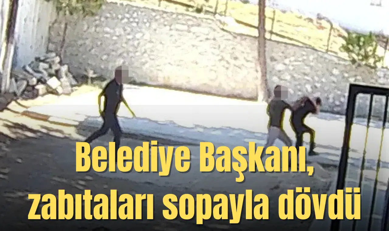 Belediye Başkanı, taş döşemek istemeyen zabıtaları sopayla dövdü