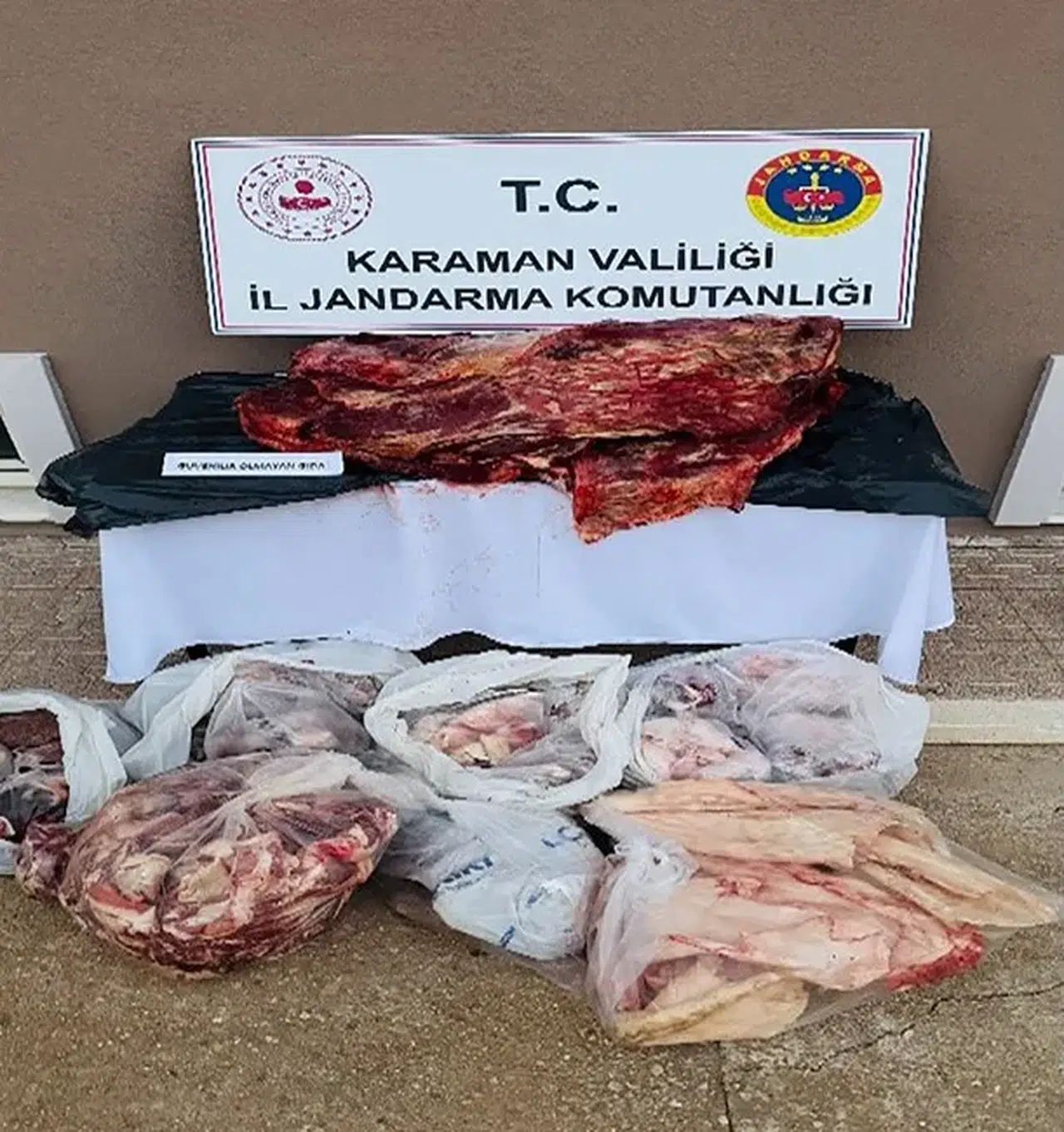 250 kilo mühürsüz sığır eti ele geçirildi