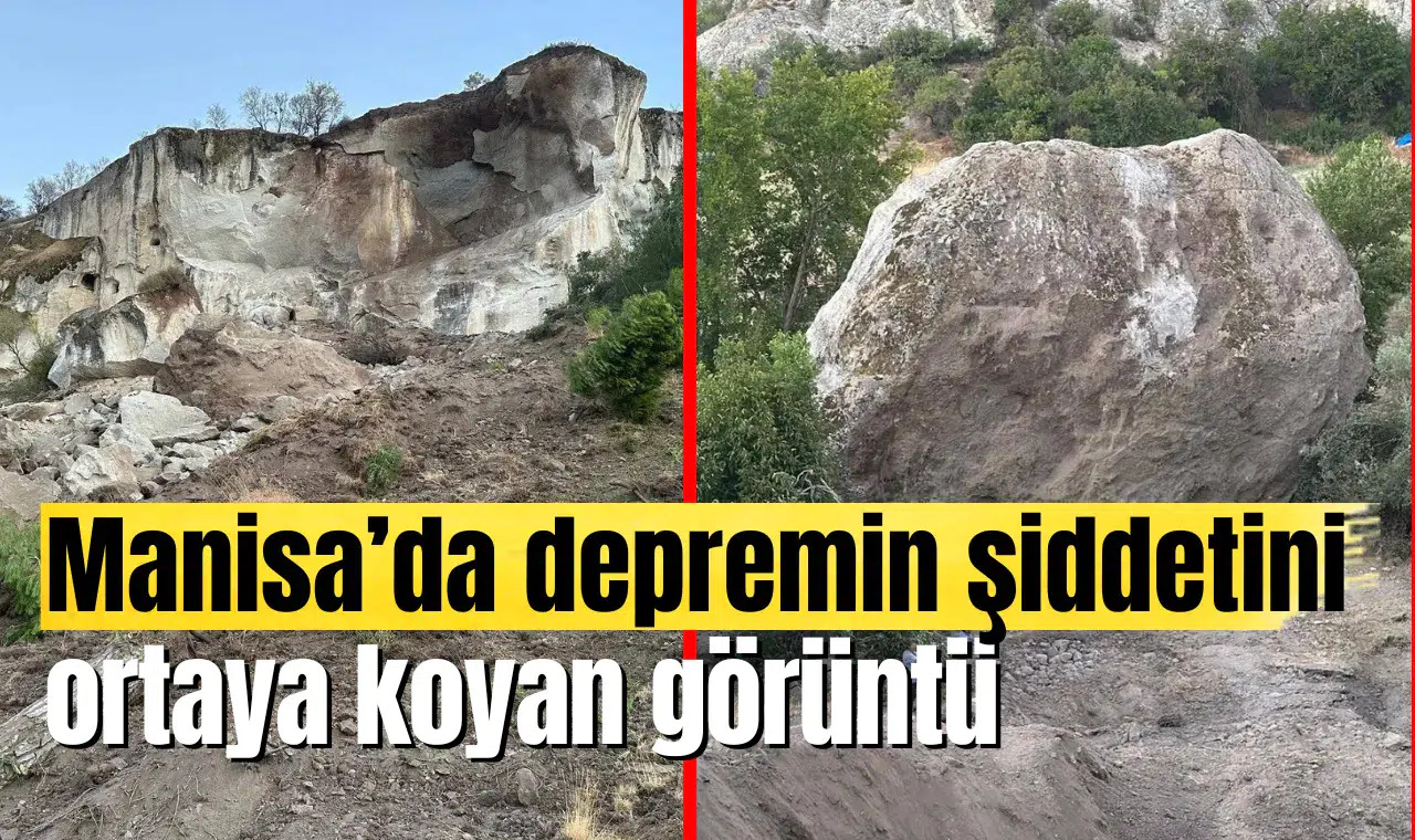 Manisa’da depremin şiddetini ortaya koyan görüntü …