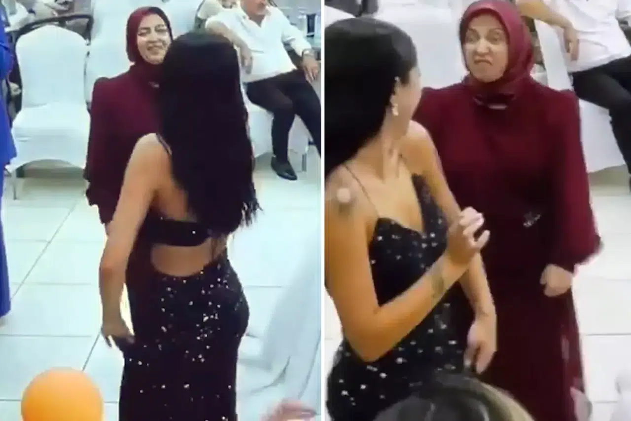Kızının dans figürleri başörtülü anneyi çileden çıkardı