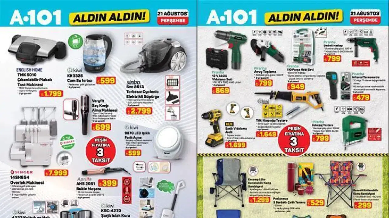 21 Ağustos A101 Aktüel Kataloğu Yayınlandı: Trambolin, Scooter, Matkap ve Daha Fazlası