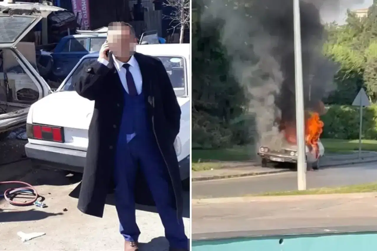 Meclis'in önünde beyaz Toros'u ateşe veren şahıs tanıdık çıktı