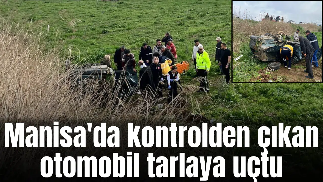 Kontrolden çıkan otomobil tarlaya uçtu