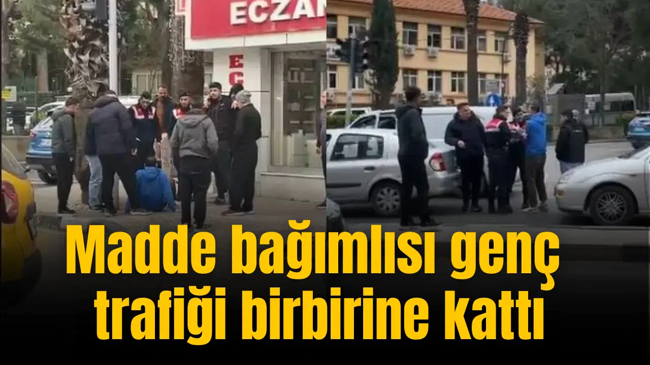 Madde bağımlısı genç trafiği birbirine kattı