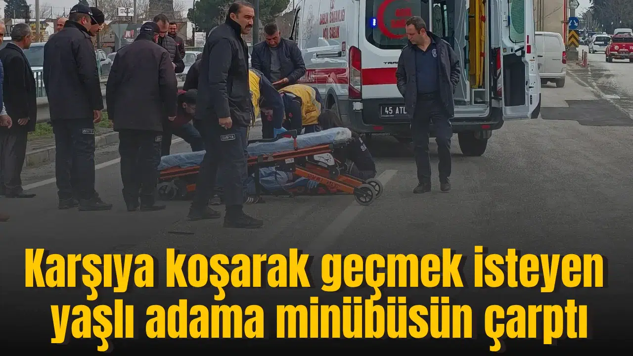 Karşıya koşarak geçmek isteyen yaşlı adama minübüsün çarptı