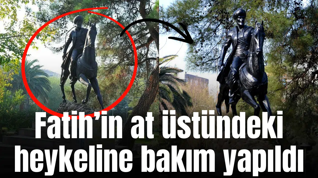 Fatih Sultan Mehmet'in at üzerindeki heykeli boyandı