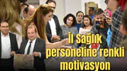 Ebru sanatıyla İl Sağlık personeline renkli motivasyon