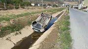 Otomobil kanala uçtu