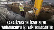 KANALİZASYON-İÇME SUYU-YAĞMURSUYU İŞİ YAPTIRILACAKTIR