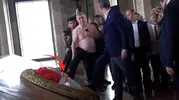 Özgür Özel'in bıraktığı şeridi Anıtkabir Komutanlığı personeli kaldırdı