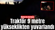 Manisa'da feci kaza: Traktör 9 metre yükseklikten yuvarlandı