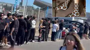 Çorap için 2,5 kilometrelik kuyruk oluşturdular