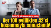 Manisa’da aile kurumu alarm veriyor: Her 100 evlilikten 42’si boşanmayla sonuçlandı!