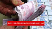3600, 4500, 7200 günle emeklilik şartları