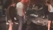 Astsubayları taşıyan otomobil kaza yaptı!