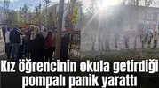 Kız öğrencinin okula getirdiği pompalı panik yarattı