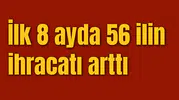 İlk 8 ayda 56 ilin ihracatı arttı