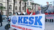 KESK Manisa’da iş bıraktı memurlar yürüdü