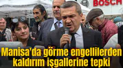 Manisa'da görme engellilerden kaldırım işgallerine tepki