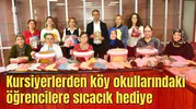 Kursiyerler tarafından ilmek ilmek örülen bereler köy okullarında dağıtılacak