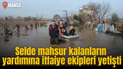 Selde mahsur kalan vatandaşların yardımına itfaiye ekipleri yetişti