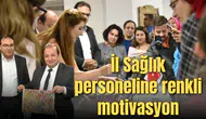 Ebru sanatıyla İl Sağlık personeline renkli motivasyon