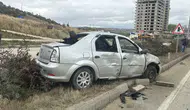 Kontrolden çıkan otomobil takla attı