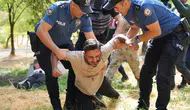Tatbikatta kendini rolüne kaptıran adam ortalığı birbirine kattı