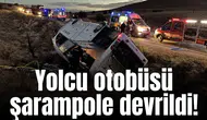 Yolcu otobüsü şarampole devrildi!