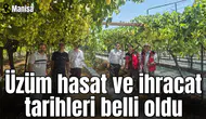 Manisa'da üzüm hasat ve ihracat tarihleri belli oldu