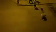 Kaldırım taşları havada uçtu