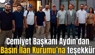 Cemiyet Başkanı Aydın’dan Basın İlan Kurumu’na teşekkür
