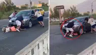 Dehşet verici görüntüler: Turiste önce çarptı sonra arabanın altına aldı