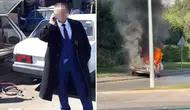 Meclis'in önünde beyaz Toros'u ateşe veren şahıs tanıdık çıktı