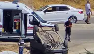 Kontrolden çıkan otomobil takla attı