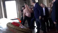 Özgür Özel'in bıraktığı şeridi Anıtkabir Komutanlığı personeli kaldırdı