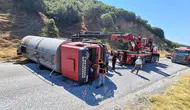 Manisa'da tanker devrildi!
