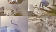 Kavga ettiği şahsa araçla çarpıp çukura uçtu: O anlar kamerada